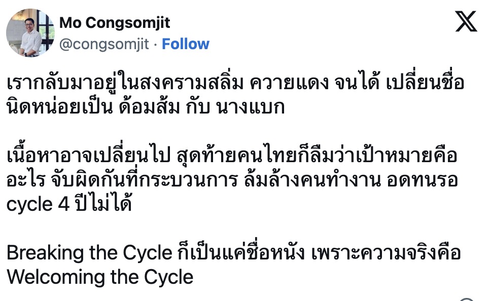 จากสลิ่ม VS ควายแดง สู่ นางแบก VS ด้อมส้ม